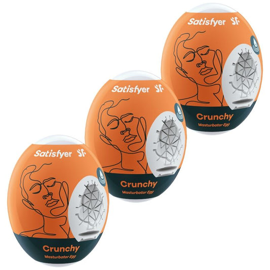 SATISFYER - 3 HUEVOS MASTURBADORES CRUNCHY