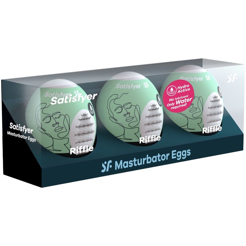 SATISFYER - 3 HUEVOS MASTURBADORES RIFFLE