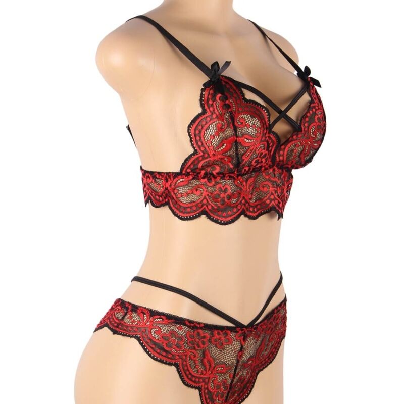 SUBBLIME - SET DOS PIEZAS TOP Y PANTIES ENCAJE S/M