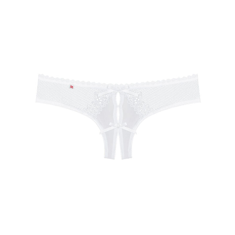 OBSESSIVE - ALABASTRA TANGA CROTCHLESS BLANCO S/M