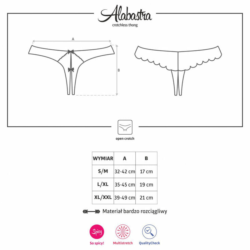 OBSESSIVE - ALABASTRA TANGA CROTCHLESS BLANCO S/M