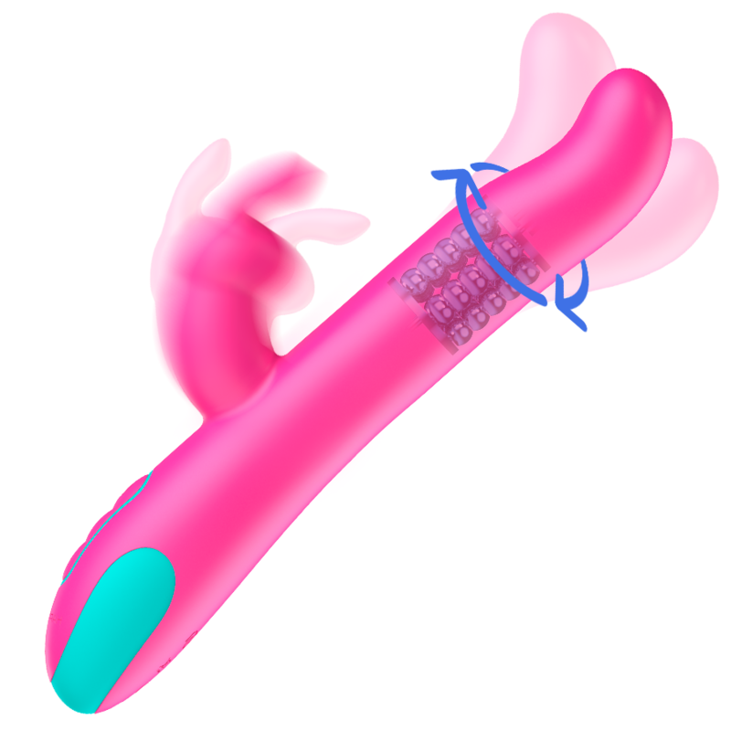 HAPPY LOKY - PLUTO RABBIT VIBRATOR & ROTATOR COMPATIBLE CON WATCHME WIRELESS TECHNOLOGY