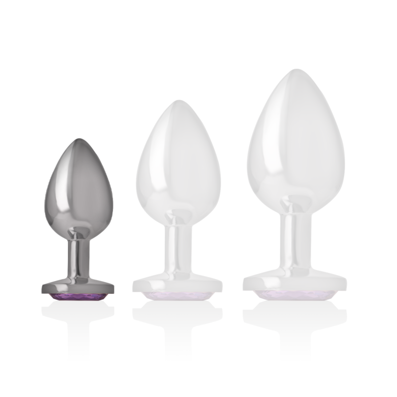 INTENSE - PLUG ANAL METAL ALUMINIO CON CRISTAL VIOLETA TALLA S