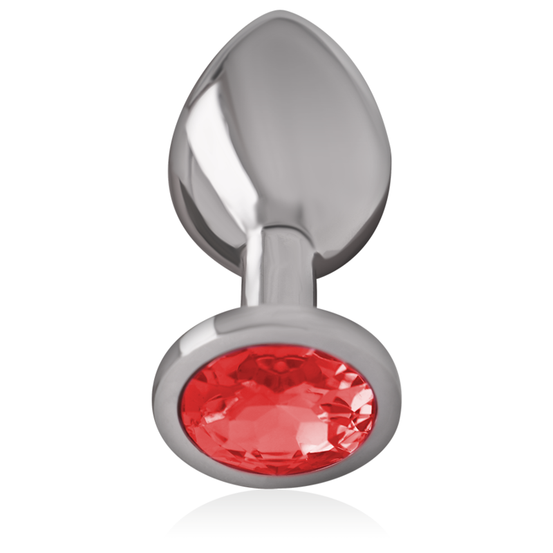 INTENSE - PLUG ANAL METAL CON CRISTAL ROJO TALLA M