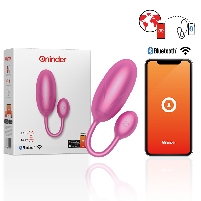 ONINDER - TOKYO HUEVO VIBRADOR ROSA 7.5 X 3.2 CM - APP GRATUITA