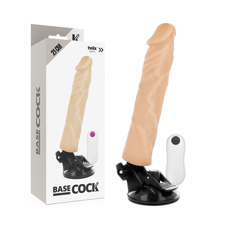 BASECOCK - VIBRADOR REALISTICO CONTROL REMOTO NATURAL 21 CM -O- 4 CM