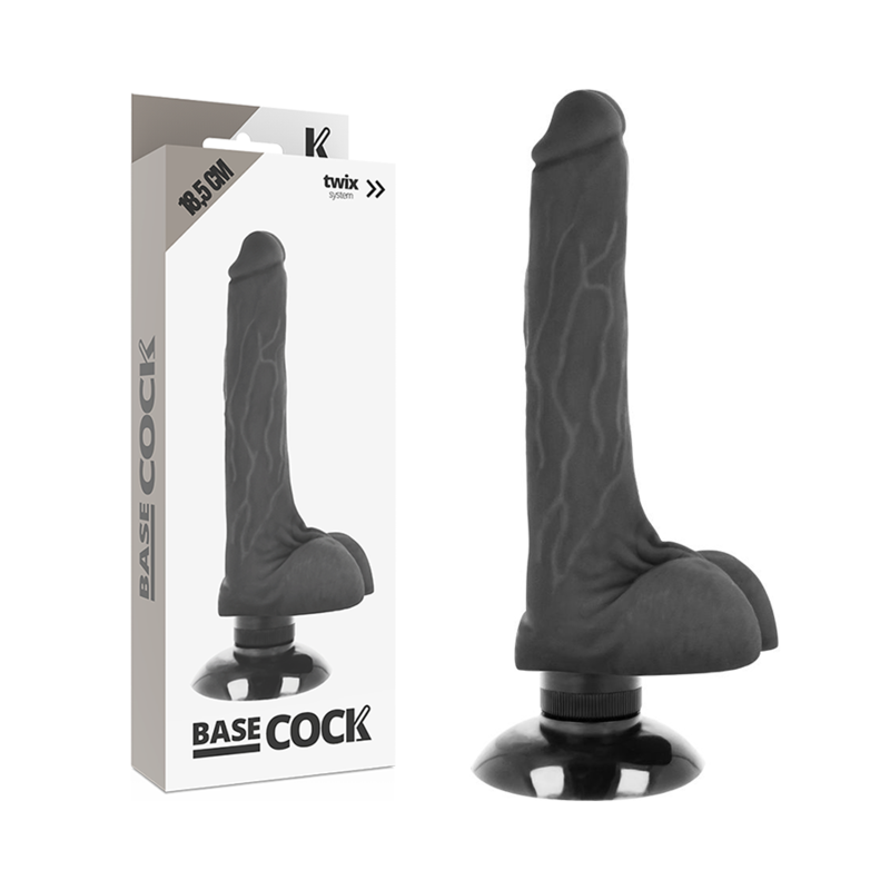 BASECOCK - VIBRADOR REALISTICO 2-1 NATURAL 18.5 CM -O- 4 CM