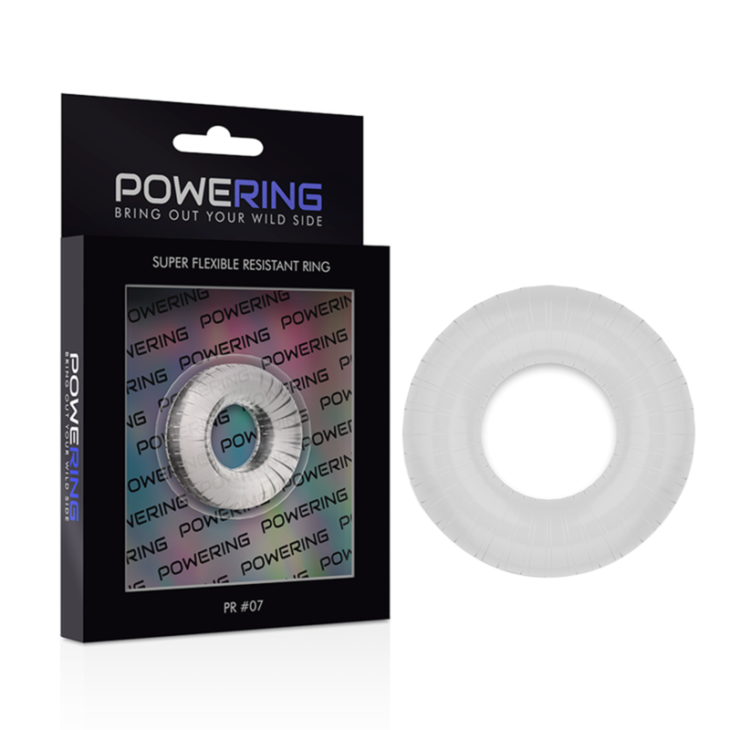 POWERING- SUPER FLEXIBLE Y RESISTENTE ANILLO PENE  4.5CM PR07 CLEAR