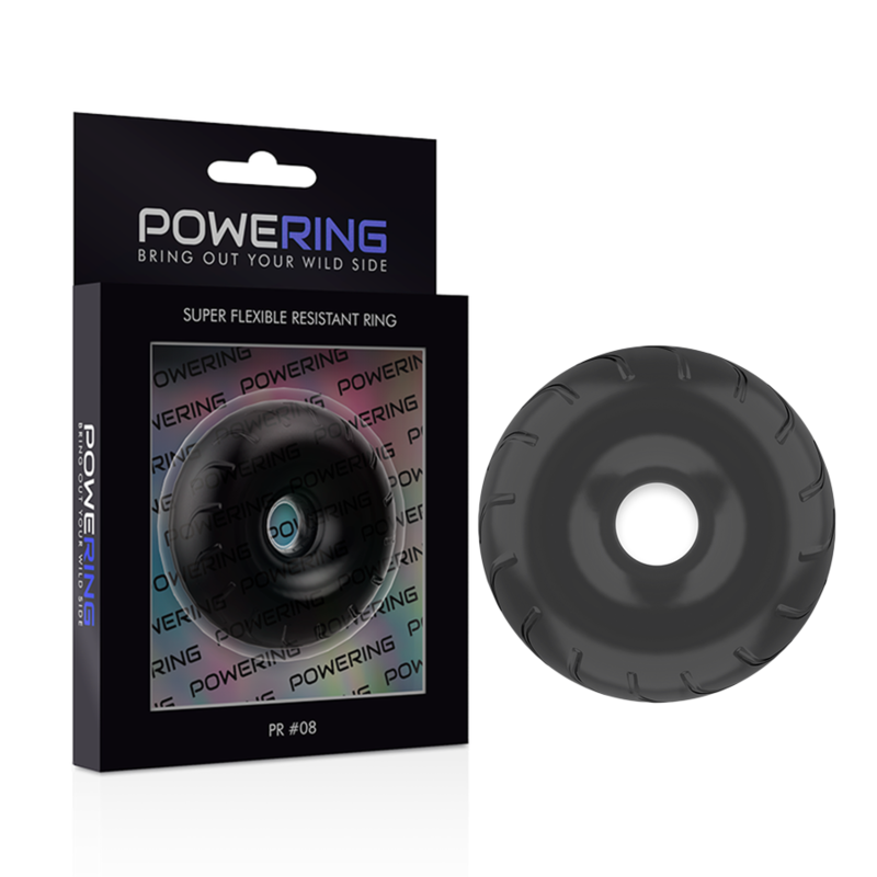 POWERING - SUPER FLEXIBLE Y RESISTENTE ANILLO PENE  5CM PR08 NEGRO