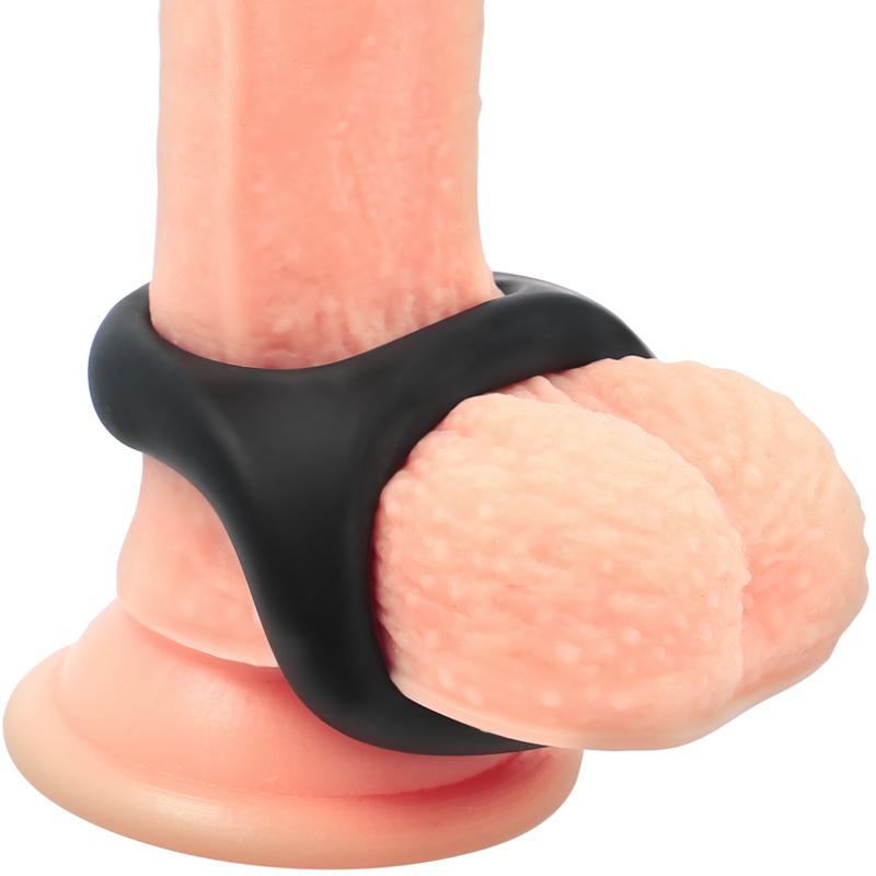 POWERING - SUPER FLEXIBLE Y RESISTENTE ANILLO PENE Y TESTICULOS  PR13  NEGRO