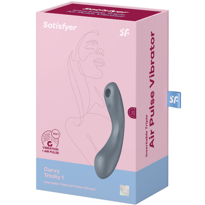 SATISFYER - CURVE TRINITY 1 AIR PULSE VIBRATION ROJO