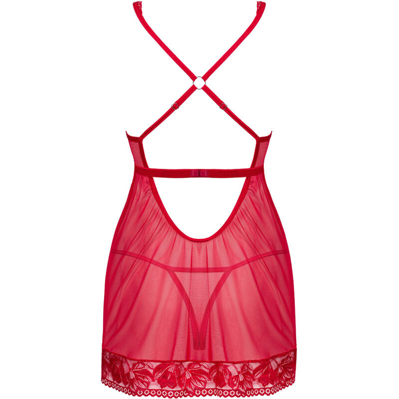 OBSESSIVE - LACELOVE BABYDOLL & TANGA ROJO XS/S