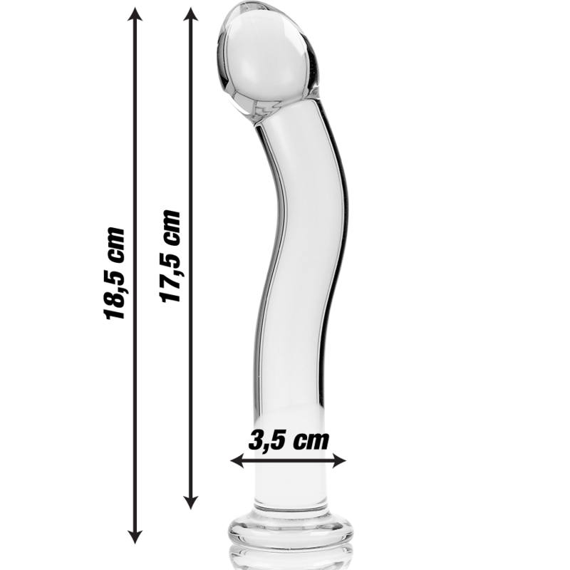 NEBULA SERIES BY IBIZA - MODELO 18 DILDO CRISTAL BOROSILICATO TRANSPARENTE 18.5 CM -O- 3.5 CM