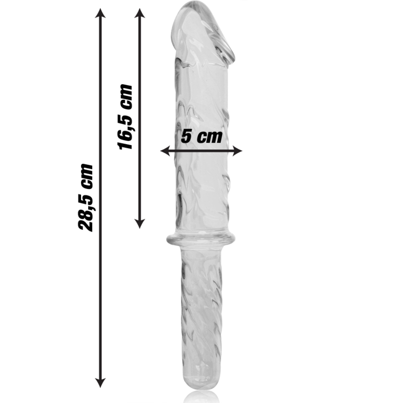 NEBULA SERIES BY IBIZA - MODELO 24 DILDO CRISTAL BOROSILICATO TRANSPARENTE 28.5 CM -O- 5 CM