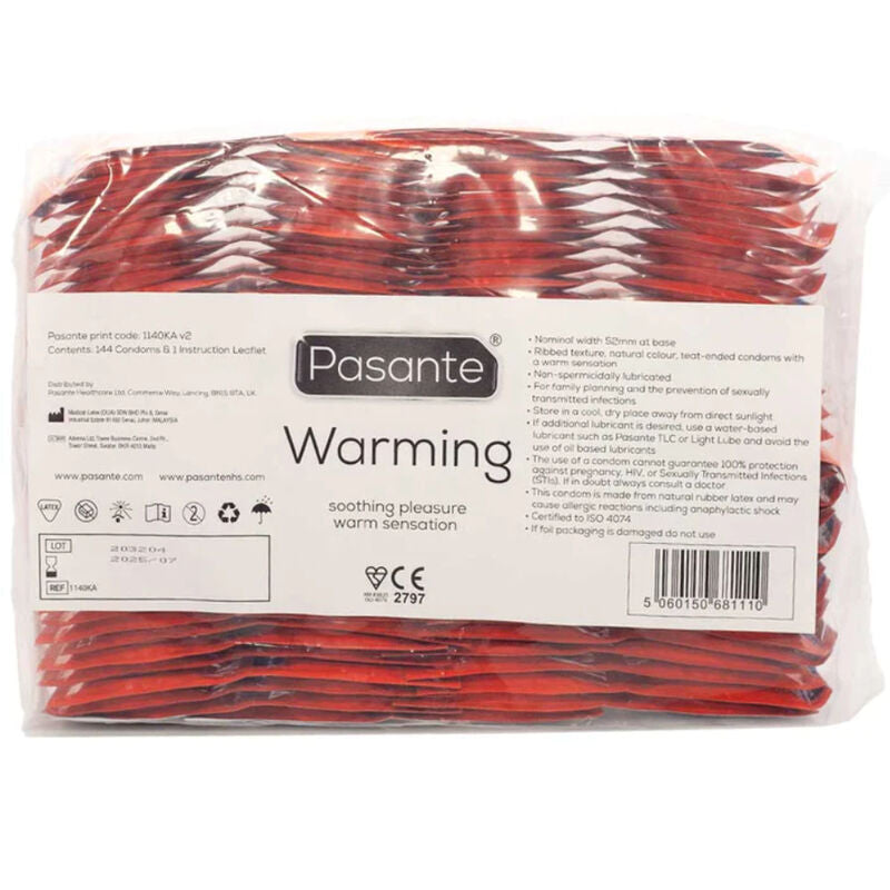 PASANTE - PRESERVATIVO EFECTO CALOR BOLSA 144 UNIDADES