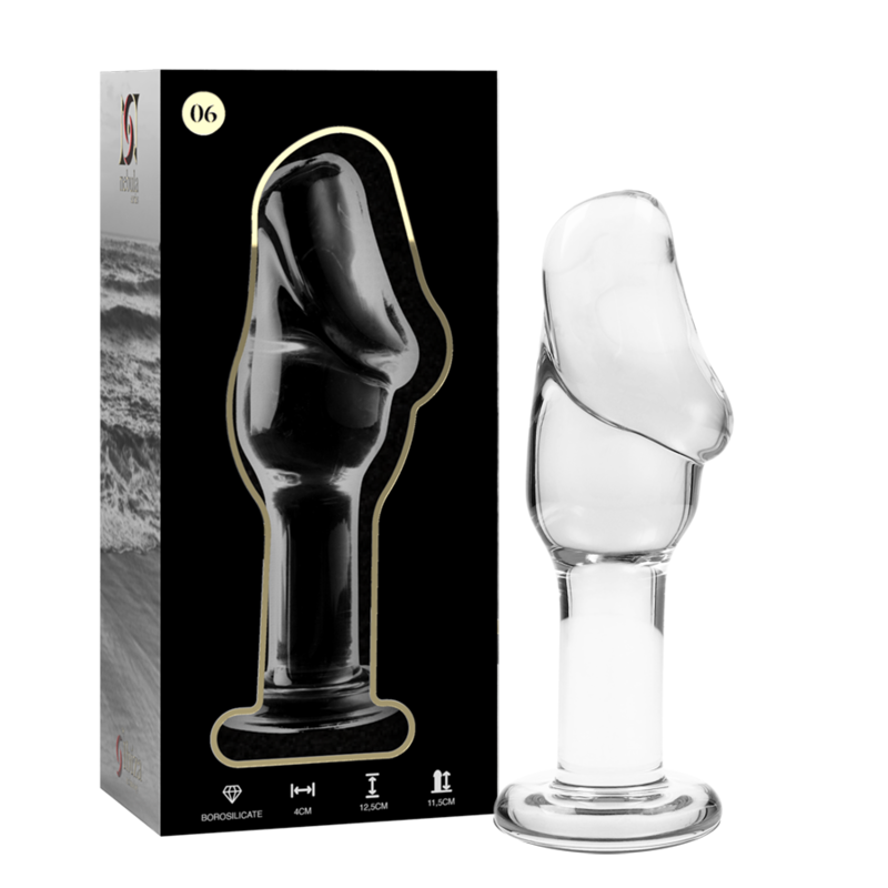 NEBULA SERIES BY IBIZA - MODELO 6 PLUG CRISTAL BOROSILICATO TRANSPARENTE 12.5 CM -O- 4 CM