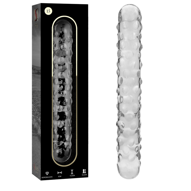 NEBULA SERIES BY IBIZA - MODELO 15 DILDO CRISTAL BOROSILICATO TRANSPARENTE 18.5 CM -O- 3 CM