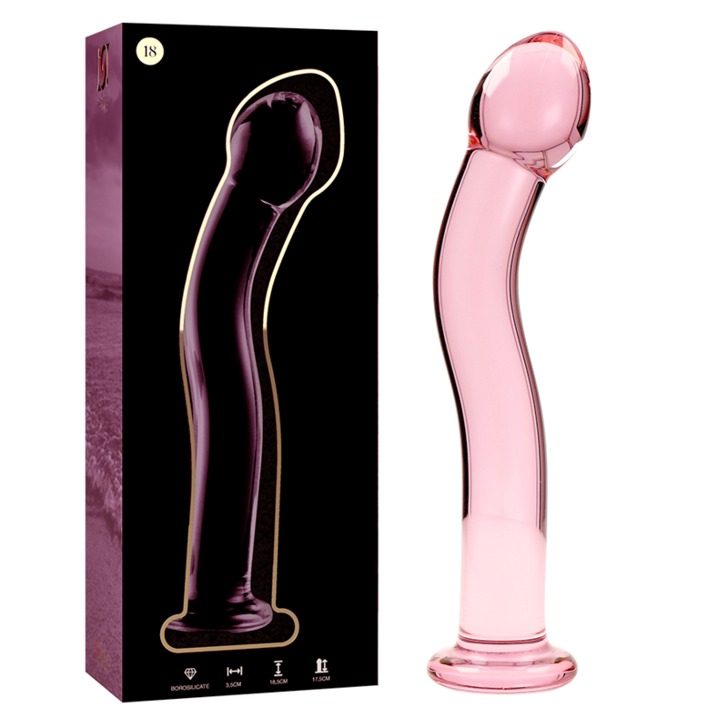 NEBULA SERIES BY IBIZA - MODELO 18 DILDO CRISTAL BOROSILICATO TRANSPARENTE 18.5 CM -O- 3.5 CM