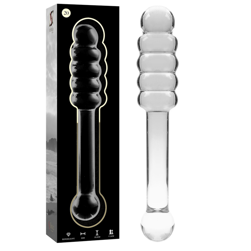 NEBULA SERIES BY IBIZA - MODELO 20 DILDO CRISTAL BOROSILICATO TRANSPARENTE 20.5 CM -O- 3 CM