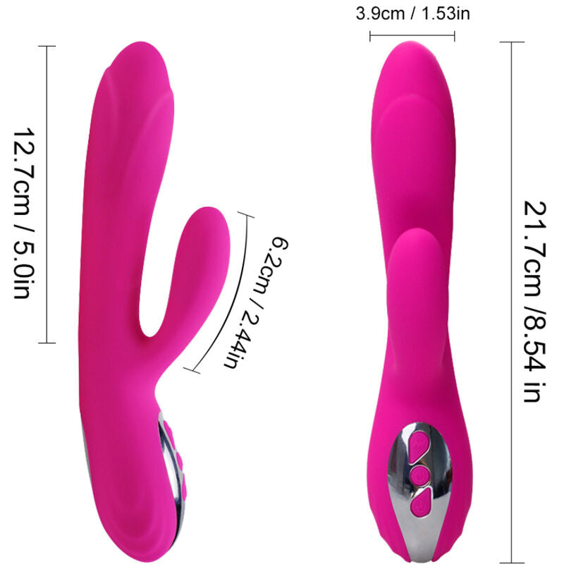 ARMONY - VIBRADOR & ESTIMULADOR FLEXIBLE EFECTO CALOR FUCSIA