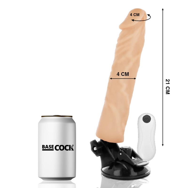 BASECOCK - VIBRADOR REALISTICO CONTROL REMOTO NATURAL 21 CM -O- 4 CM