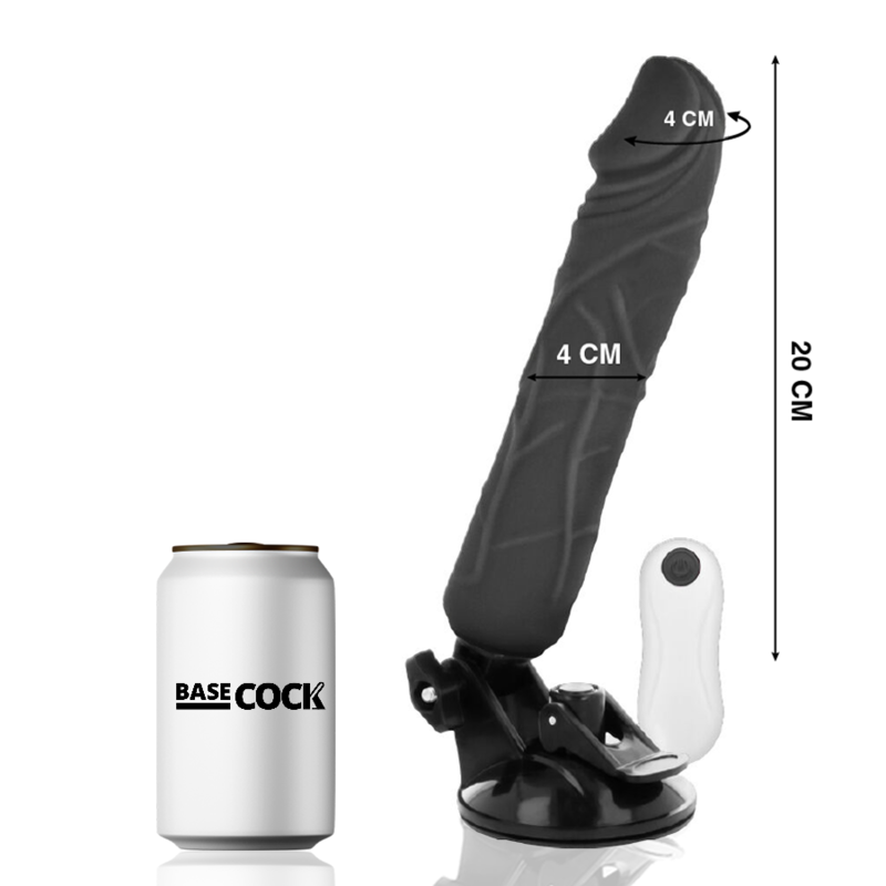 BASECOCK - VIBRADOR REALISTICO CONTROL REMOTO NATURAL 20 CM -O- 4 CM