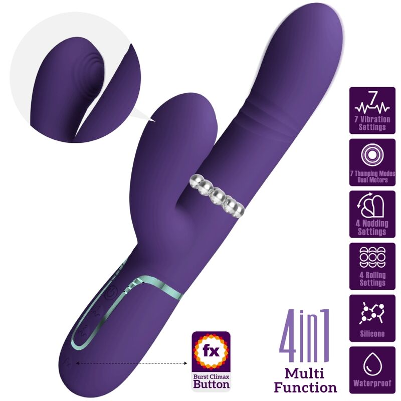 PRETTY LOVE - VIBRADOR PUNTO G MULTIFUNCIÓN MORADO