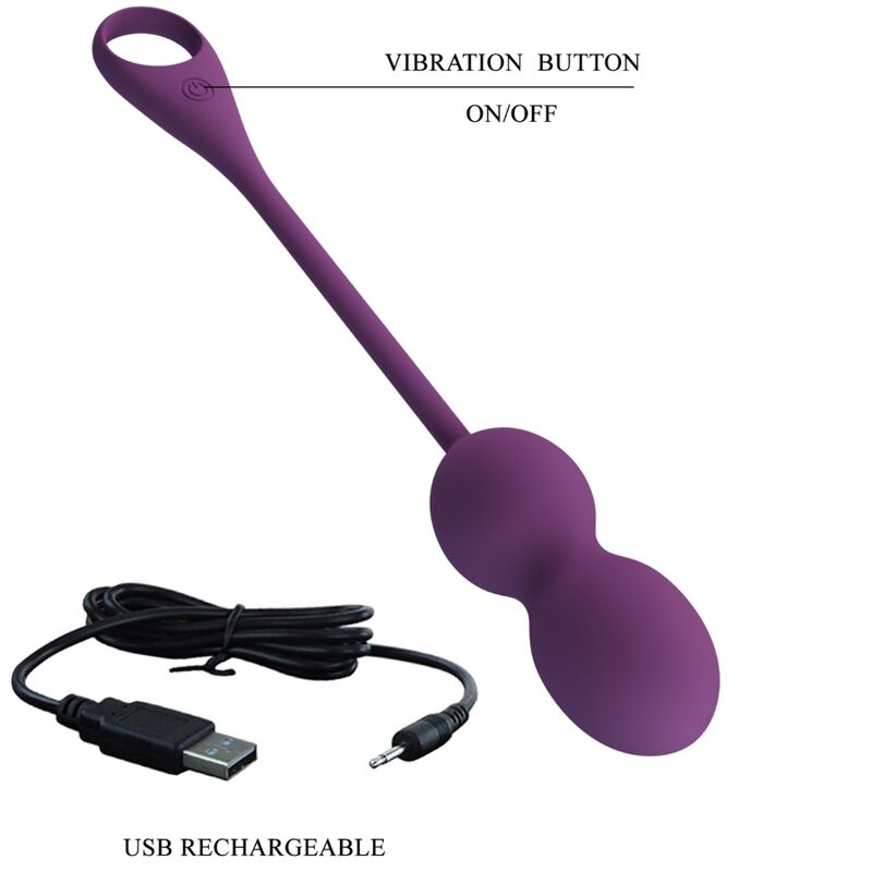 PRETTY LOVE - ELVIRA KEGEL BALLS APP CONTROL REMOTO MORADO