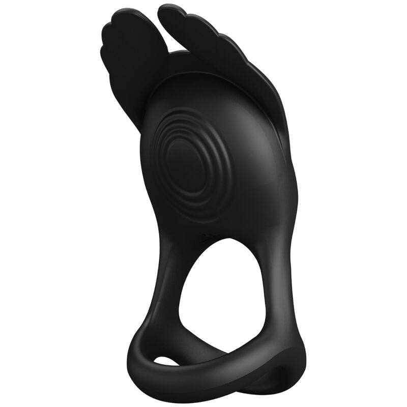 PRETTY LOVE - ANILLO VIBRADOR SILAS 7 VIBRACIONES SILICONA NEGRO