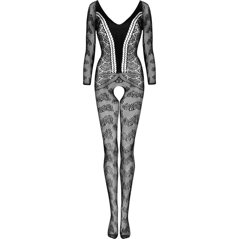 LIVCO CORSETTI FASHION - CORDILL LC 17357 BODYSTOCKING CROTCHLESS NEGRO TALLA ÚNICA