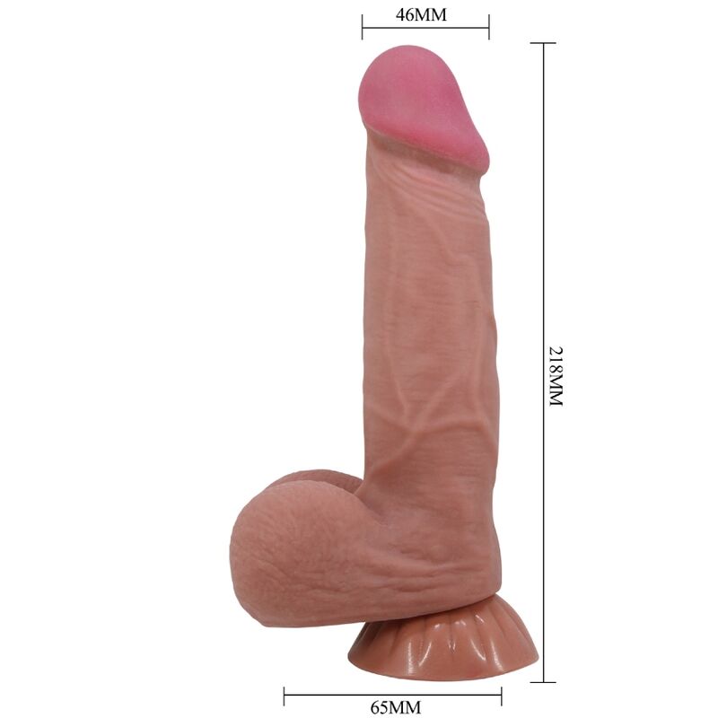 PRETTY LOVE - SLIDING SKIN SERIES DILDO REALÍSTICO CON VENTOSA PIEL DESLIZANTE MORENO 21.8 CM