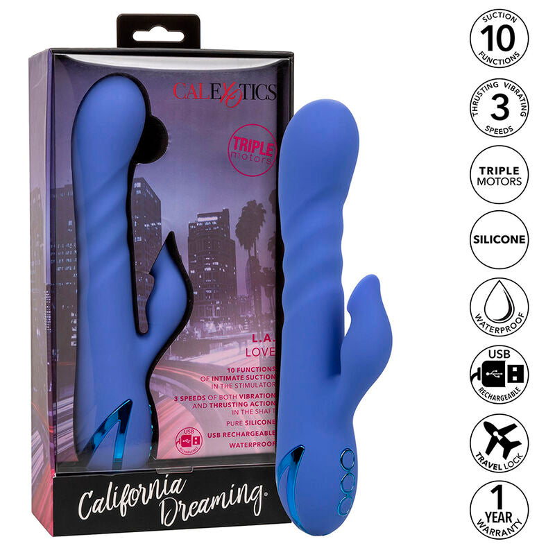 CALEXOTICS - L.A LOVE VIBRADOR & SUCCIONADOR AZUL BY CALIFORNIA DREAMING