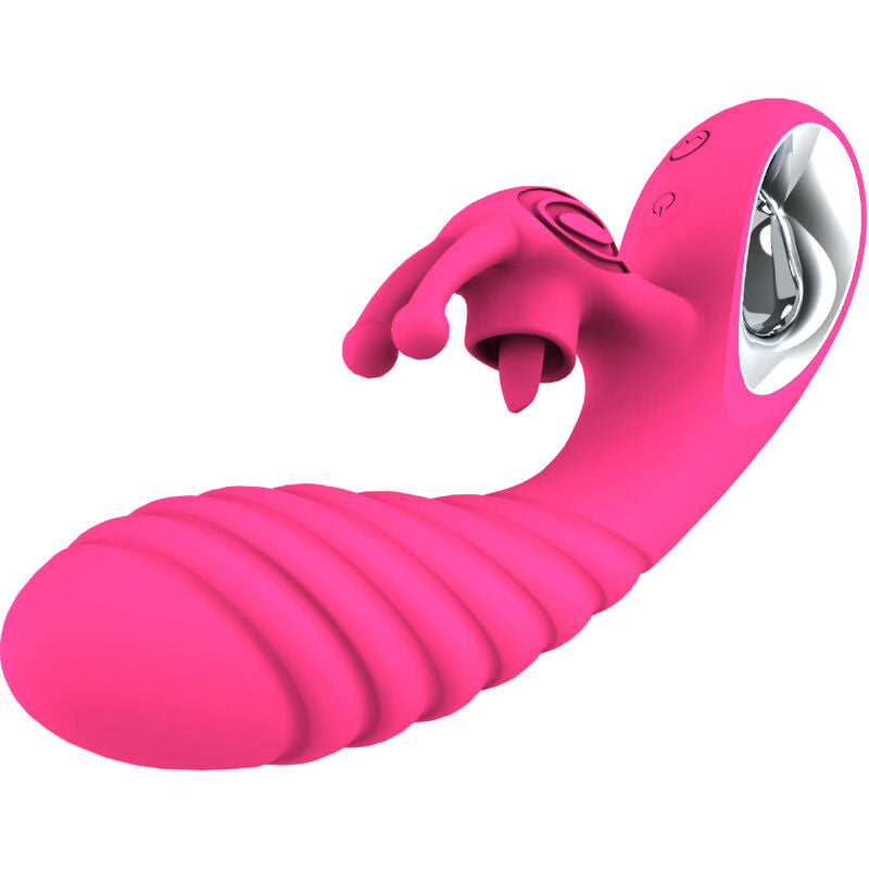 ARMONY - VICKY VIBRADOR RABBIT CON LENGUA PULL RING FUCSIA