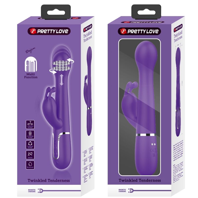 PRETTY LOVE - DEJON VIBRADOR RABBIT 3 EN 1 MULTIFUNCIÓN MORADO