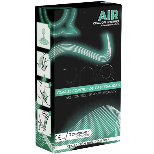 UNIQ - AIR PRESERVATIVO FEMENINO SIN LATEX 3 UNIDADES