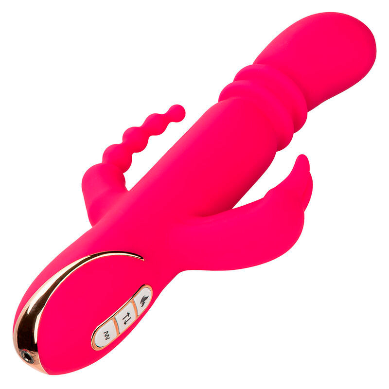 CALEXOTICS - JACK FANTASY TRIPLE VIBRADOR CALENTABLE RABBIT ROSA