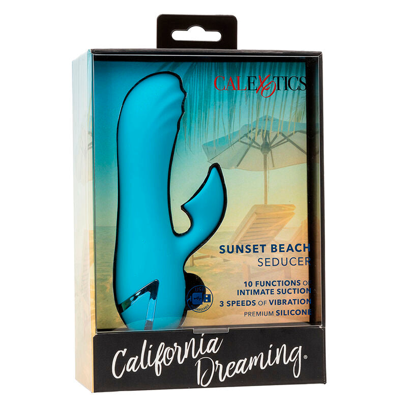 CALEXOTICS - SUNSET BEACH SEDUCER VIBRADOR Y ESTIMULADOR 10 FUNCIONES AZUL