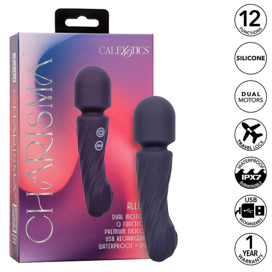 CALEXOTICS - CHARISMA ALLURE MASAJEADOR DOBLE MOTOR 12 FUNCIONES 17,25 CM X 4,5 CM MORADO