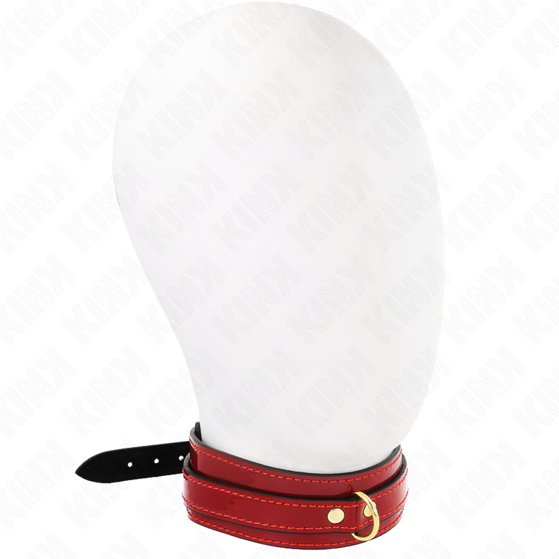 KINK - COLLAR AJUSTABLE ROJO VINO DETALLES DORADOS 29-42.5 CM X 4 CM