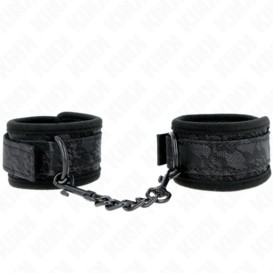 KINK - MUÑEQUERAS DE ENCAJE Y NEOPRENO AJUSTABLE NEGRO 20-29 CM X 5 CM