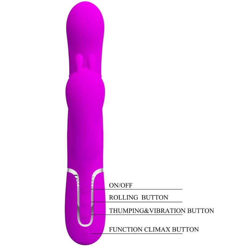 PRETTY LOVE - CAMMY TRIPLE VIBRADOR MULTIFUNCIÓN 4 EN 1 ROSA