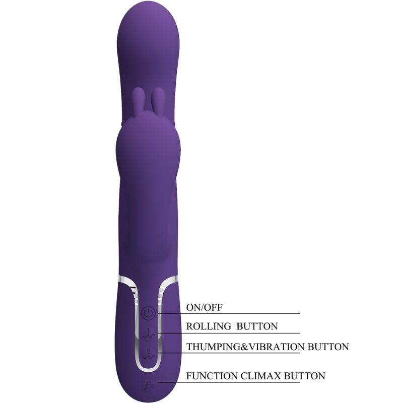 PRETTY LOVE - CAMMY TRIPLE VIBRADOR MULTIFUNCIÓN 4 EN 1 MORADO