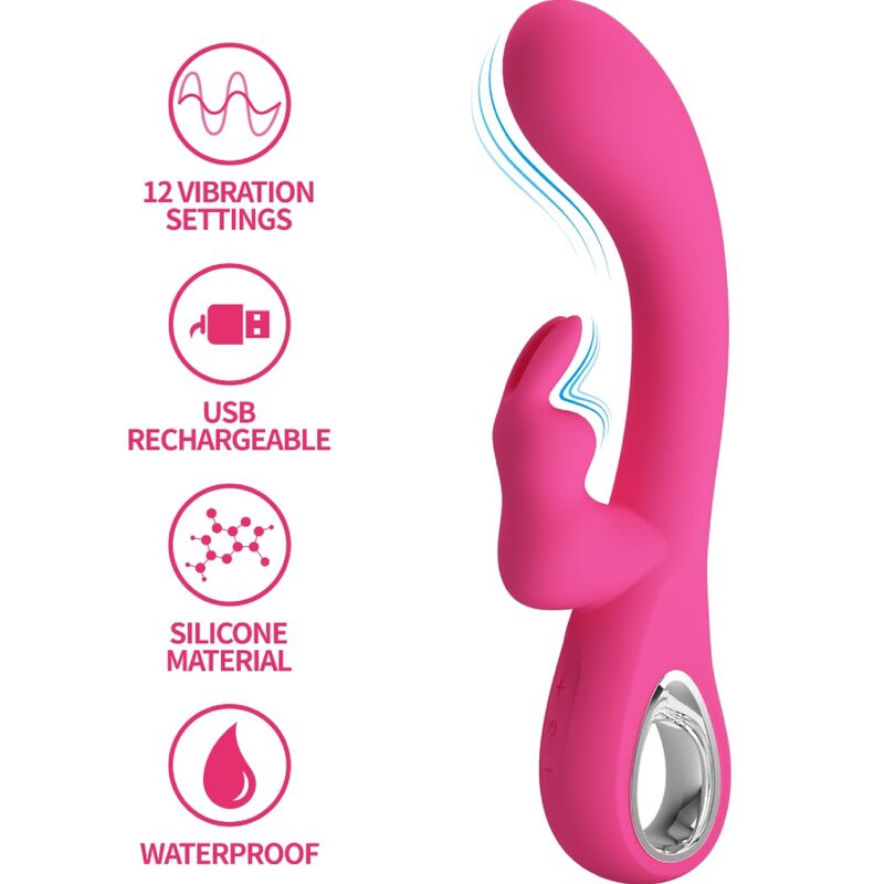 PRETTY LOVE - NOVAK VIBRADOR RABBIT 12 VIBRACIONES ROSA