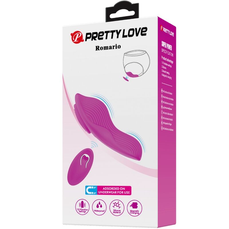 PRETTY LOVE - ROMARIO ESTIMULADOR LAY-ON CLÍTORIS CONTROL REMOTO ROSA