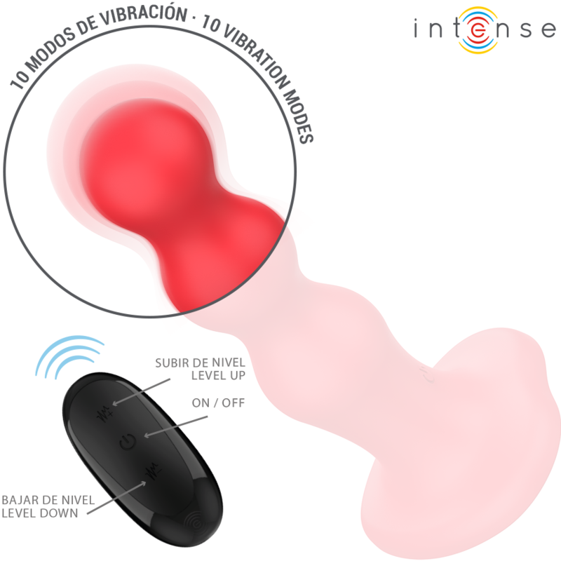 INTENSE - CODY VIBRADOR CON VENTOSA ROJO CONTROL REMOTO