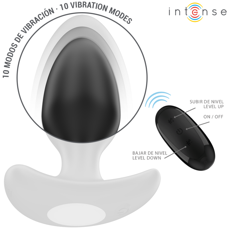 INTENSE - JOEY PLUG ANAL 10 VIBRACIONES NEGRO CONTROL REMOTO