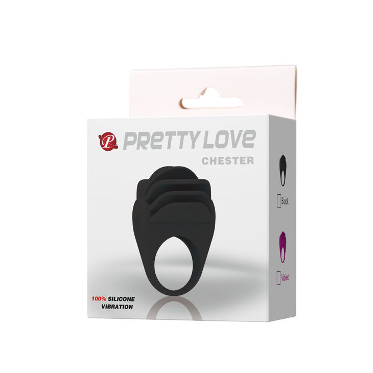 PRETTY LOVE - CHESTER ANILLO VIBRADOR NEGRO