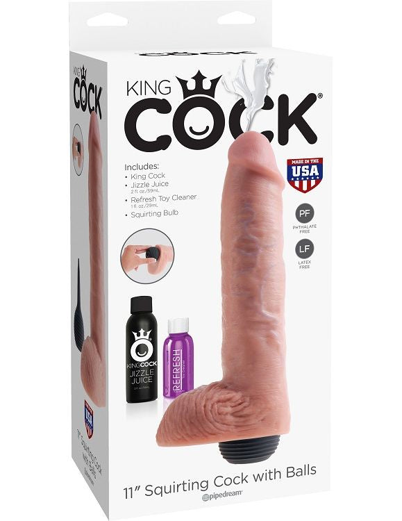 KING COCK - PENE REALISTICO EYACULADOR NATURAL 27.94 CM