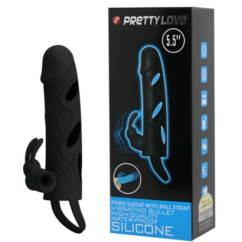 PRETTY LOVE - FUNDA SILICONA CON VIBRACION 14 CM 1.0