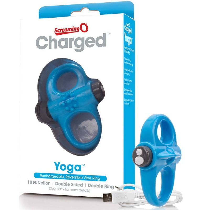 SCREAMING O - ANILLO VIBRADOR RECARGABLE YOGA AZUL